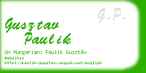gusztav paulik business card